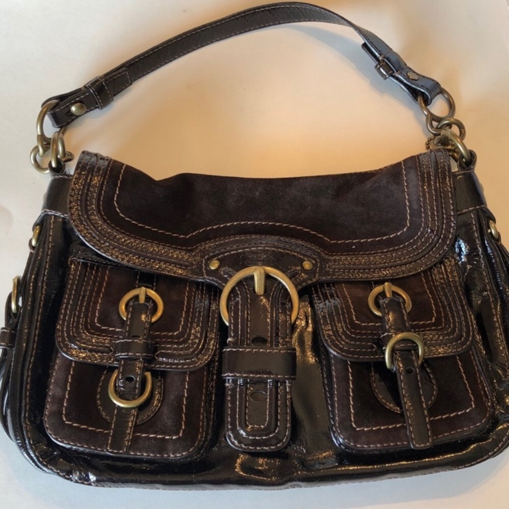 Coach Legacy Garcia Suede & Patent Leather Purse